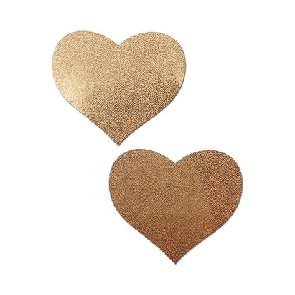 PASTEASE - LOVE: LIQUID ROSE GOLD HEART NIPPLE PASTIES