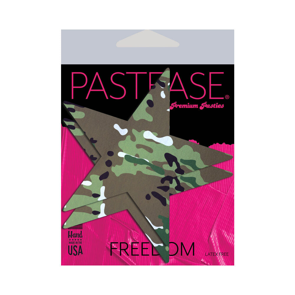 PASTEASE - NAUTICAL STAR: MILITARY MULTI-CAM CAMOFLAUGE NIPPLE PASTIES