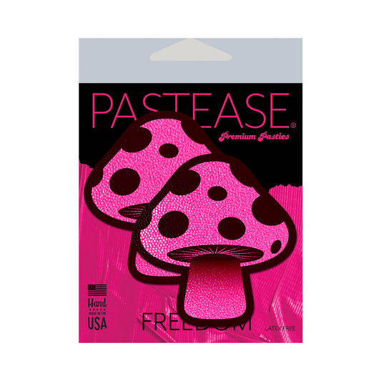 PASTEASE - MUSHROOM: NEON PINK SHROOM NIPPLE PASTIES