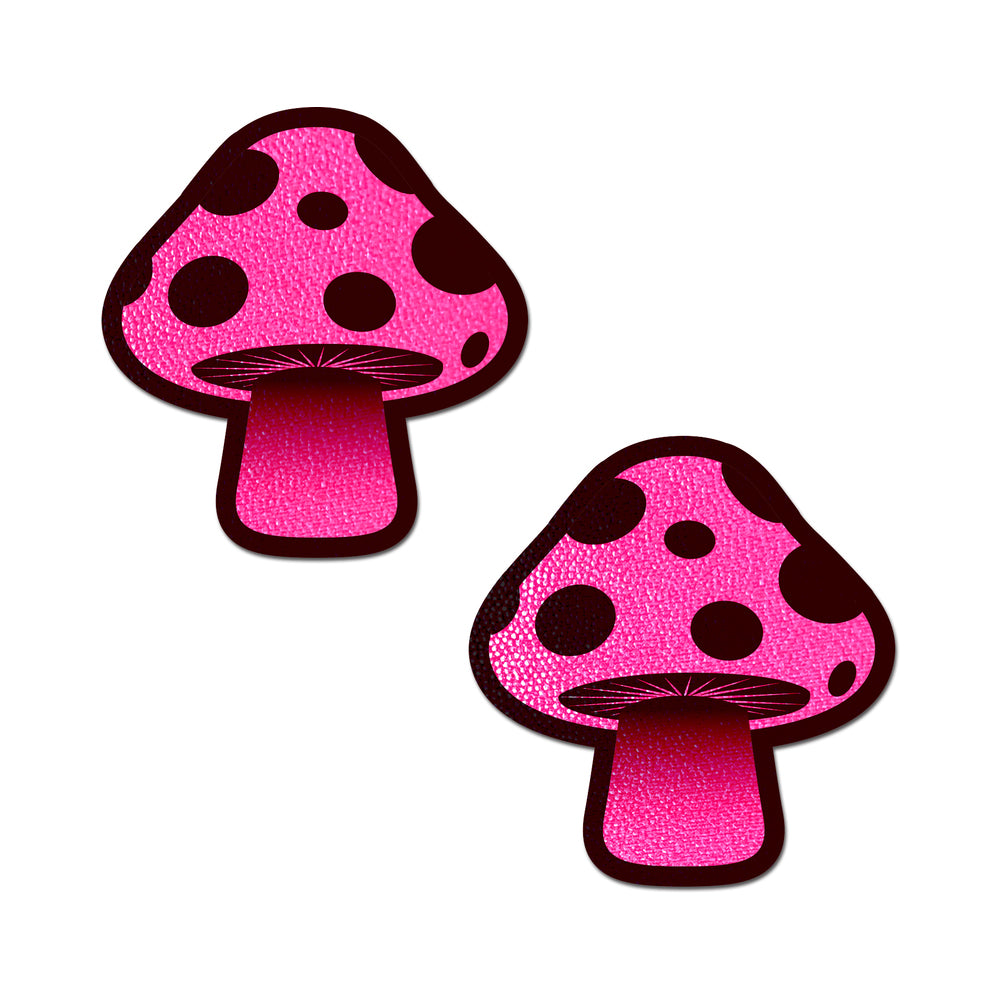 PASTEASE - MUSHROOM: NEON PINK SHROOM NIPPLE PASTIES