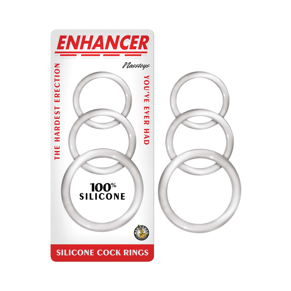 ENHANCER SILICONE COCKRINGS CLEAR SET OF 3
