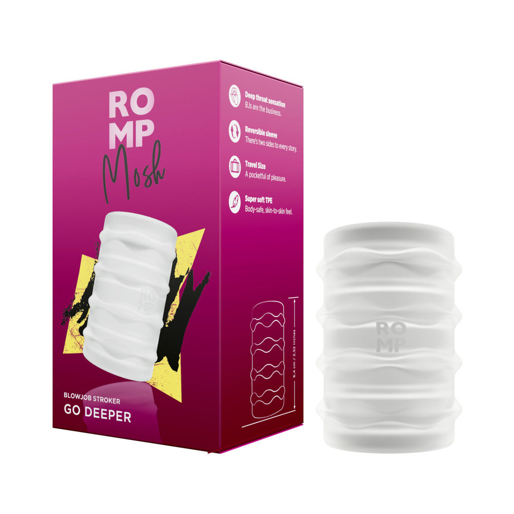 ROMP - MASTURBADOR MANUAL REVERSIBLE COMPACTO TRANSPARENTE MOSH