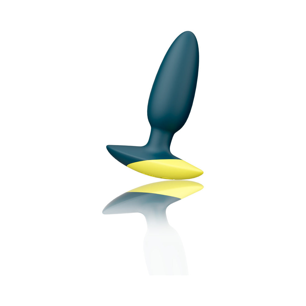 ROMP BASS RECHARGEABLE SILICONE VIBRATING ANAL PLUG DARK GREEN