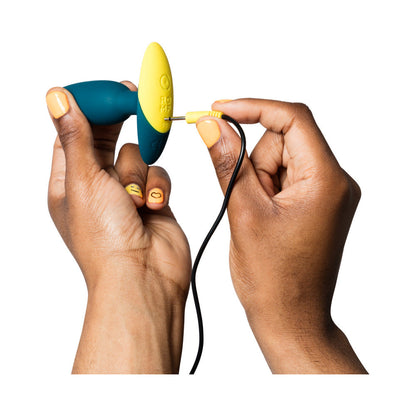 ROMP BASS RECHARGEABLE SILICONE VIBRATING ANAL PLUG DARK GREEN