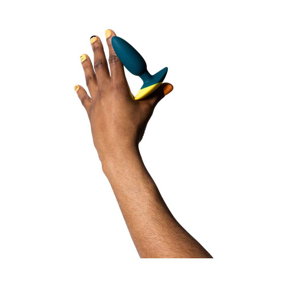 ROMP BASS RECHARGEABLE SILICONE VIBRATING ANAL PLUG DARK GREEN