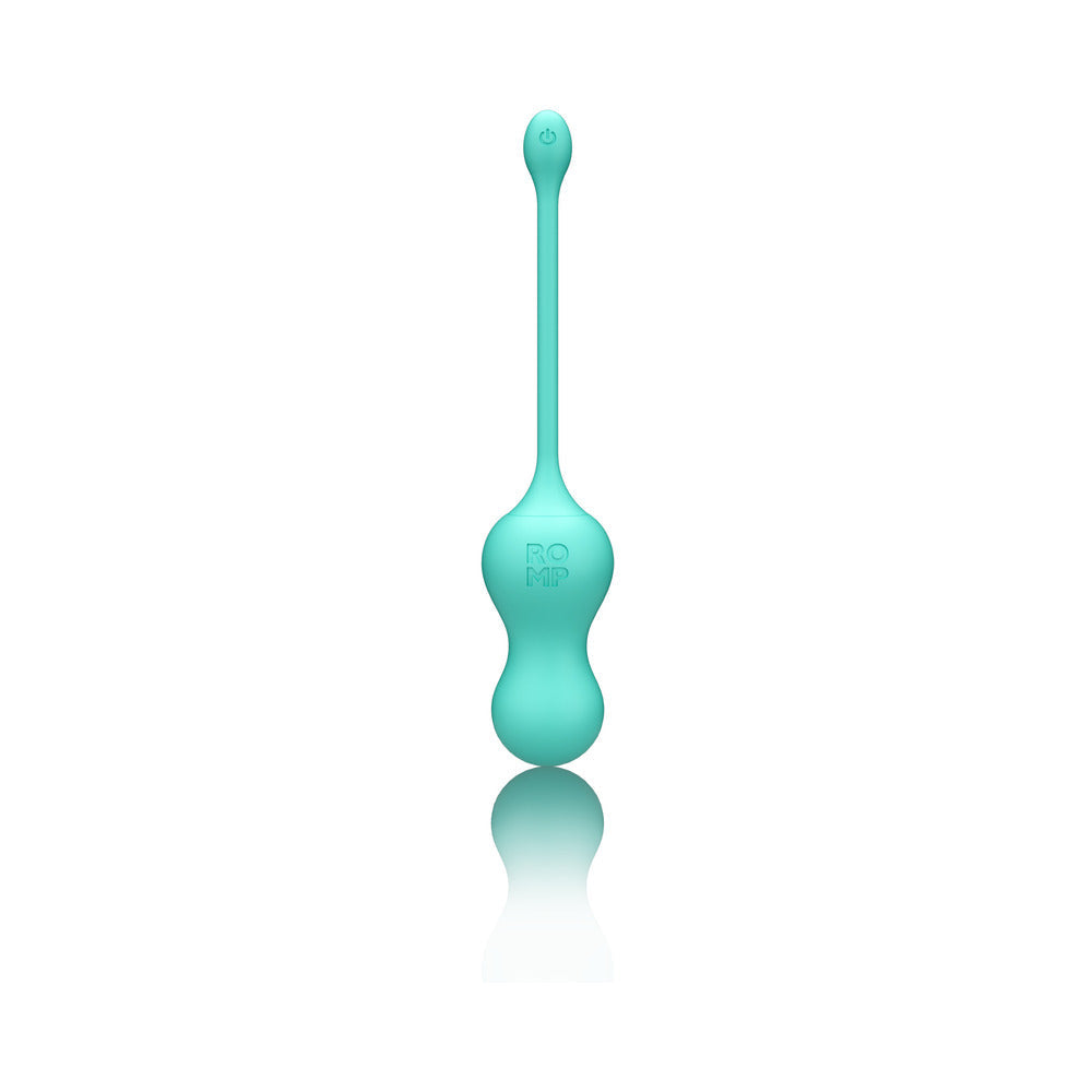 ROMP CELLO RECHARGEABLE REMOTE-CONTROLLED SILICONE G-SPOT EGG VIBRATOR LIGHT TEAL