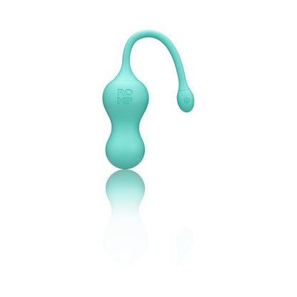 ROMP CELLO RECHARGEABLE REMOTE-CONTROLLED SILICONE G-SPOT EGG VIBRATOR LIGHT TEAL