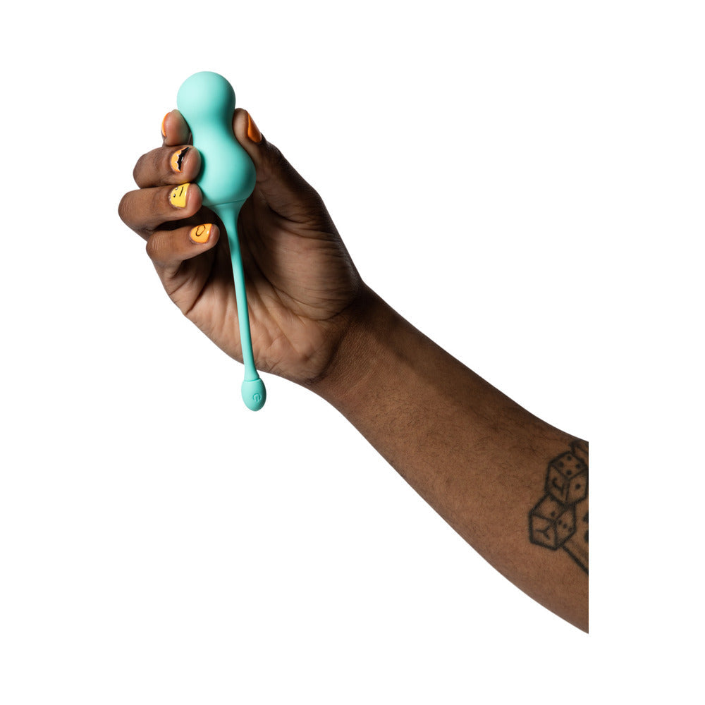 ROMP - CELLO RECHARGEABLE REMOTE-CONTROLLED SILICONE G-SPOT EGG VIBRATOR LIGHT TEAL