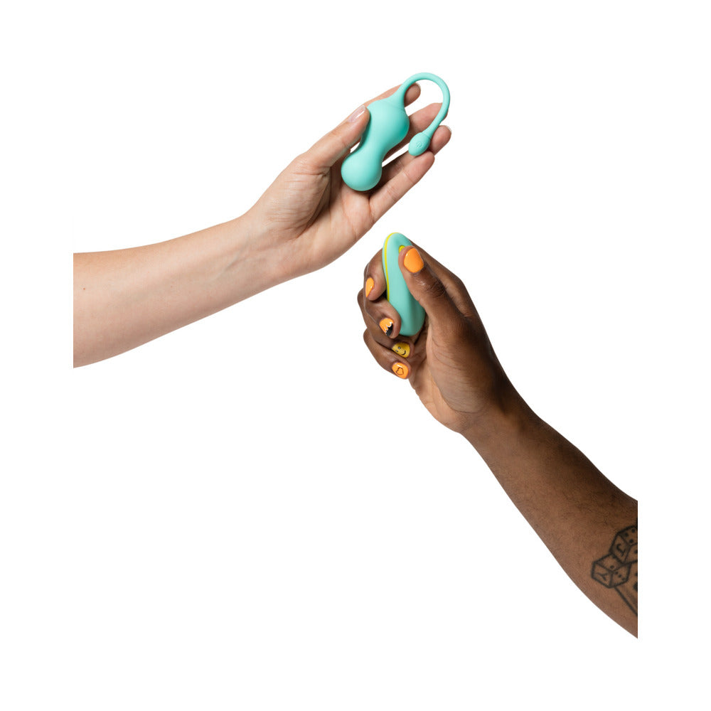 ROMP - CELLO RECHARGEABLE REMOTE-CONTROLLED SILICONE G-SPOT EGG VIBRATOR LIGHT TEAL