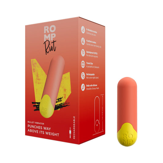 ROMP RIOT RECHARGEABLE BULLET VIBRATOR LIGHT ORANGE