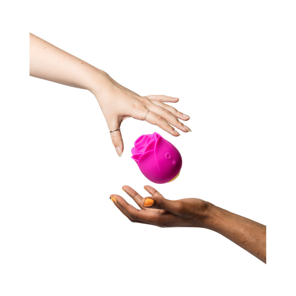 ROMP ROSE RECHARGEABLE SILICONE PLEASURE AIR CLITORAL VIBRATOR PINK