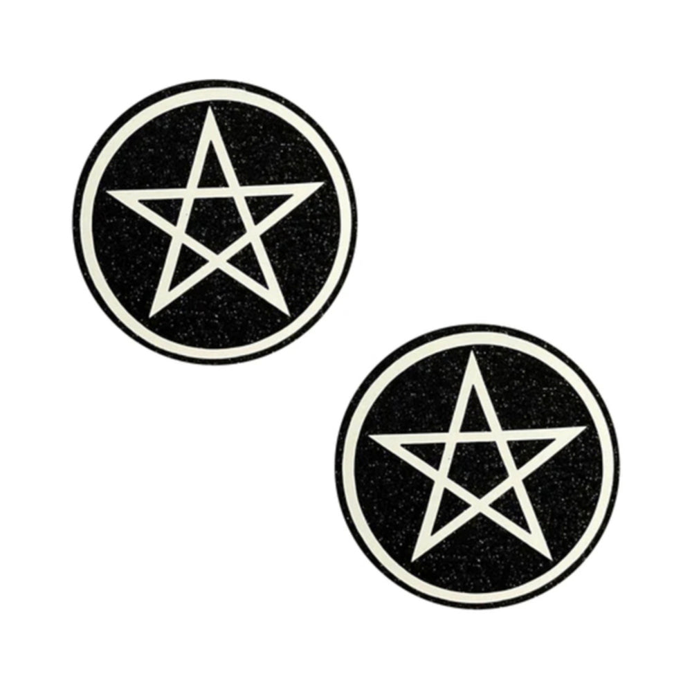 NEVA NUDE PASTY WICCA BLACK GLITTER