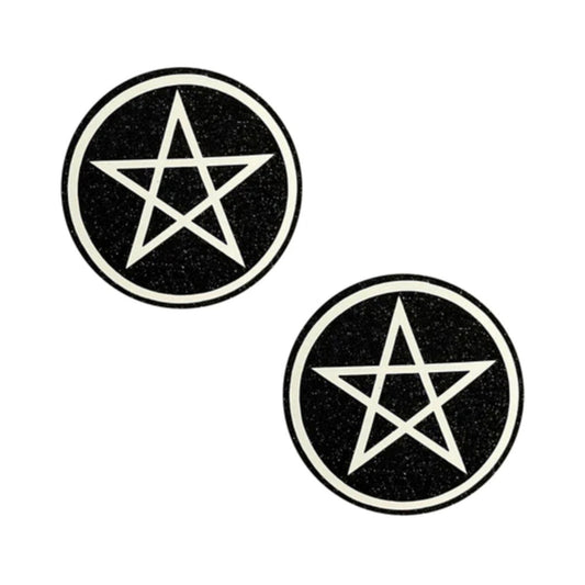 NEVA NUDE PASTY WICCA BLACK GLITTER