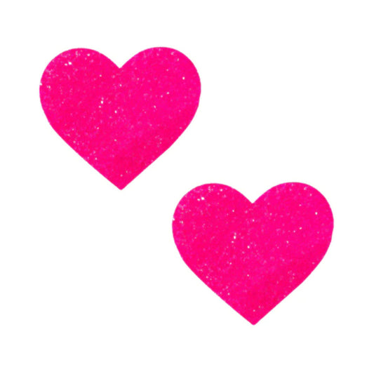 NEVA NUDE PASTY SUPER SPARKLE WATERMELLY PINK BLACKLIGHT GLITTER I HEART U