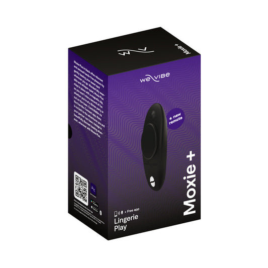 WE-VIBE MOXIE+ RECHARGEABLE REMOTE-CONTROLLED SILICONE WEARABLE CLITORAL VIBRATOR BLACK