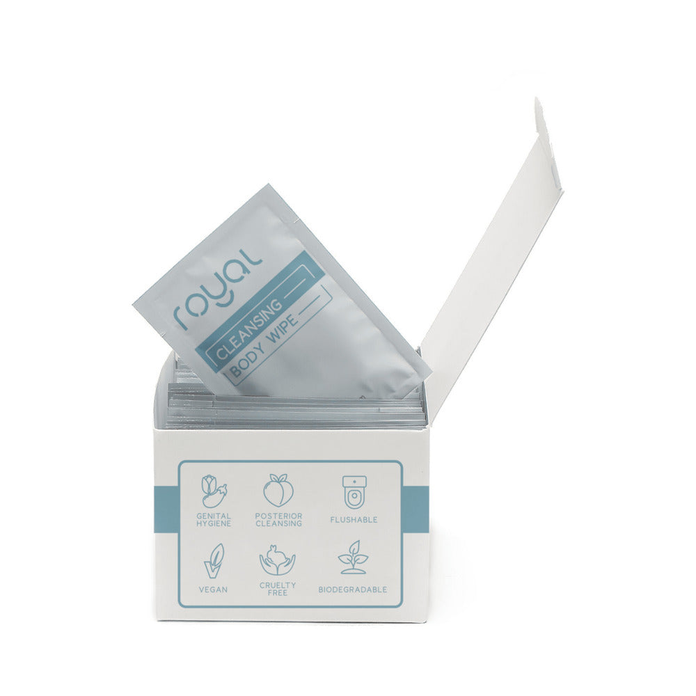 ROYAL CONDOM - INTIMACY CLEANSING WIPES BOX 30 COUNT