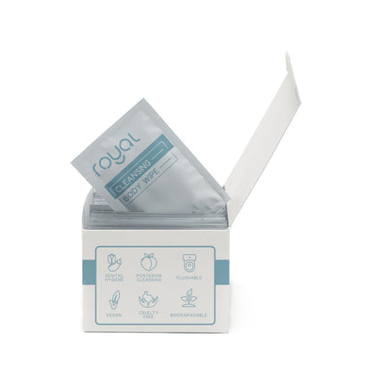 ROYAL CONDOM - INTIMACY CLEANSING WIPES BOX 30 COUNT