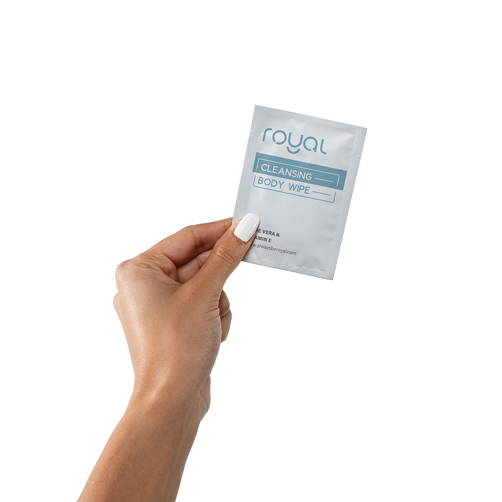 ROYAL CONDOM - INTIMACY CLEANSING WIPES BOX 30 COUNT