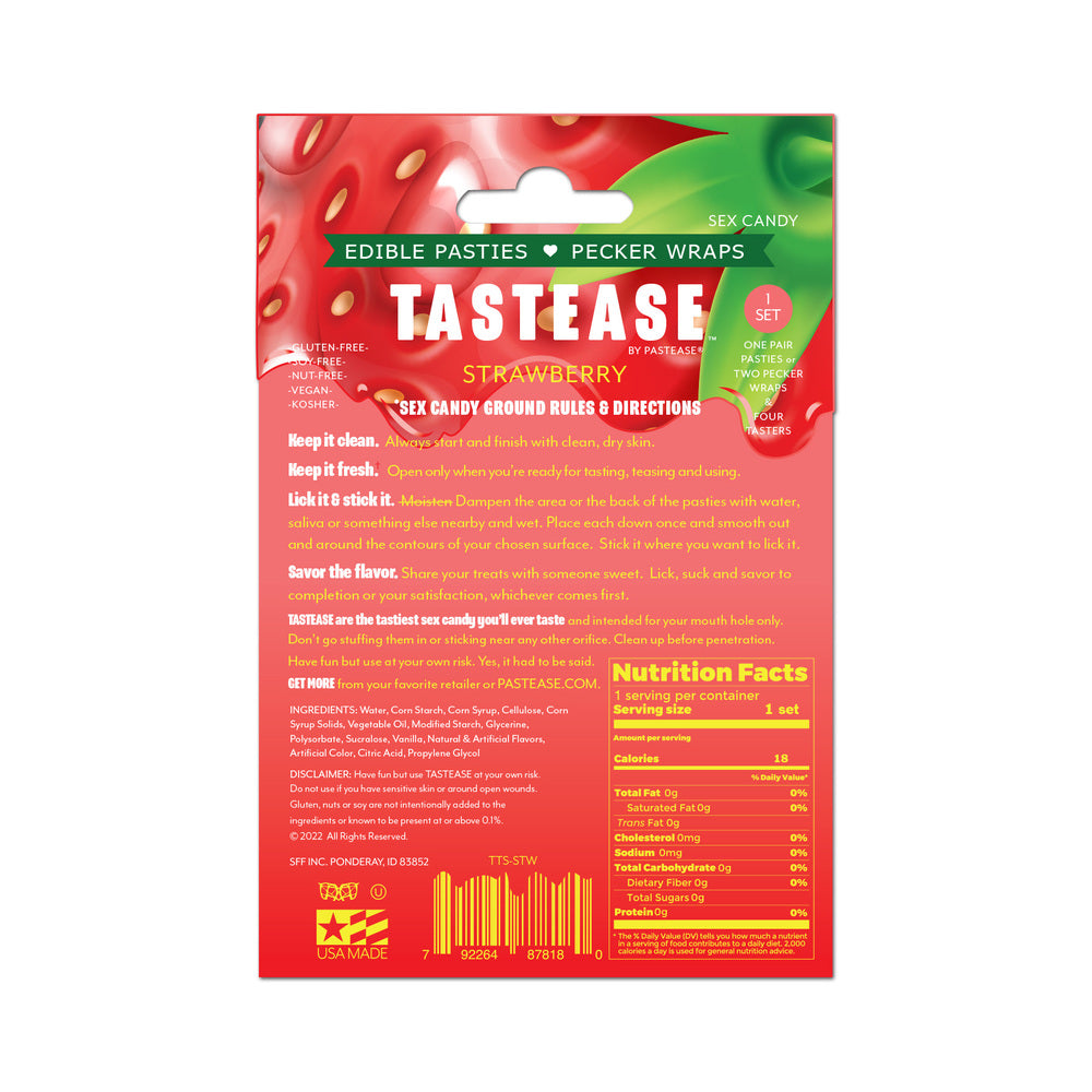 PASTEASE - TASTEASE BY PASTEASE STRAWBERRY CANDY EDIBLE PASTIES & PECKER WRAPS