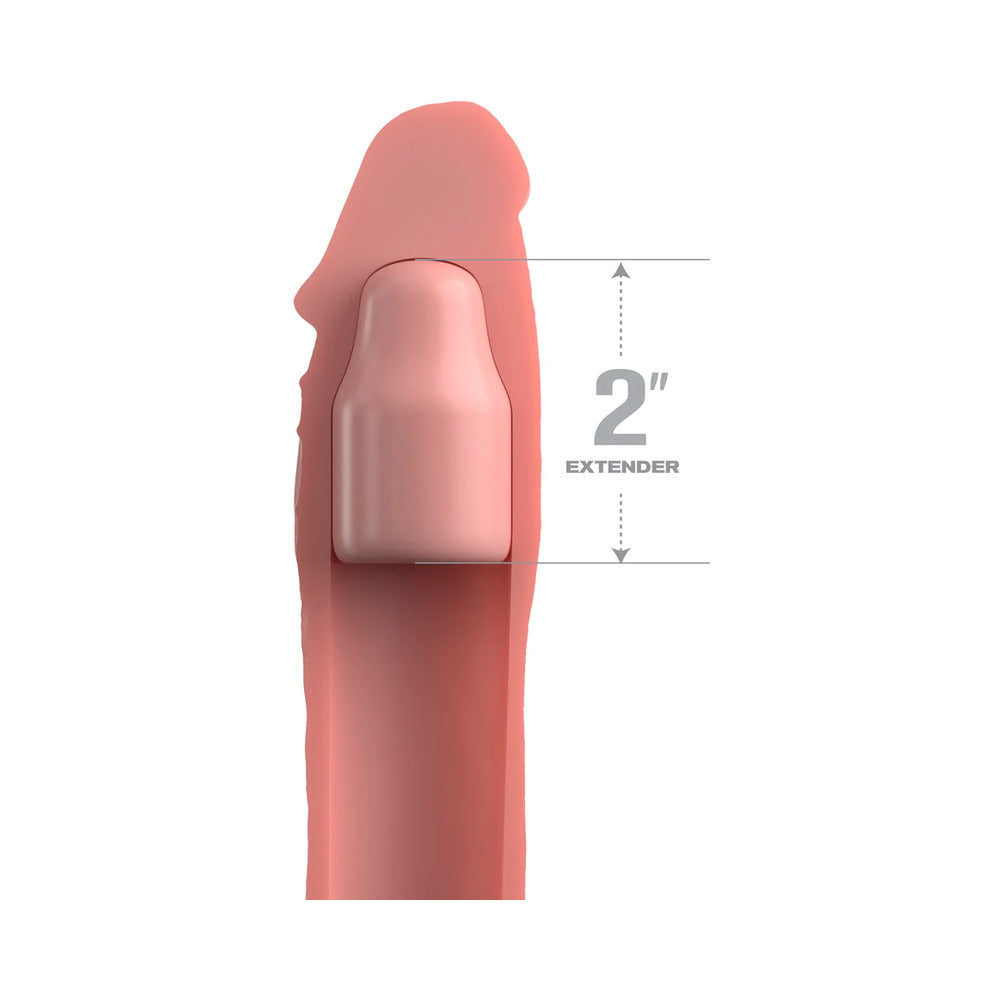 PIPEDREAM - FANTASY X-TENSIONS ELITE 6 IN. SILICONE EXTENSION WITH STRAP & 2 IN. EXTENDER BEIGE