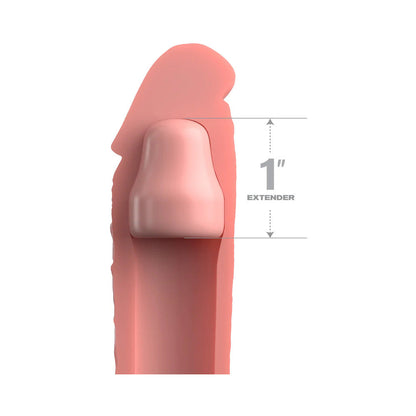 PIPEDREAM - FANTASY X-TENSIONS ELITE 7 IN. SILICONE SLEEVE WITH 1 IN. EXTENDER BEIGE