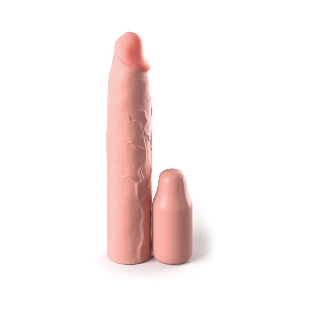 PIPEDREAM - FANTASY X-TENSIONS ELITE 9 IN. SILICONE MEGA EXTENSION SLEEVE WITH 3 IN. EXTENDER BEIGE