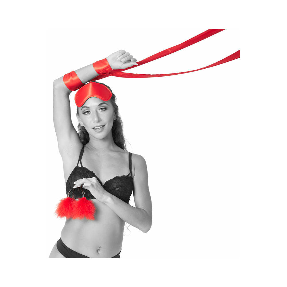 SPORTSHEETS SEX & MISCHIEF AMOR 5-PIECE BONDAGE BEGINNER KIT RED