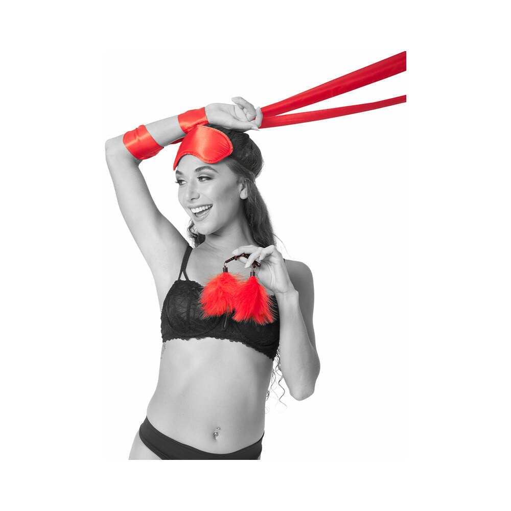 SPORTSHEETS SEX & MISCHIEF AMOR 5-PIECE BONDAGE BEGINNER KIT RED