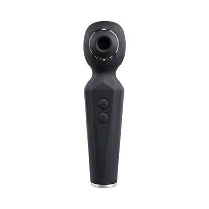 EVOLVED - RAINBOW SUCKER LIGHT-UP RECHARGEABLE DUAL-FUNCTION SILICONE SUCTION WAND VIBRATOR BLACK