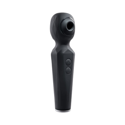 EVOLVED - RAINBOW SUCKER LIGHT-UP RECHARGEABLE DUAL-FUNCTION SILICONE SUCTION WAND VIBRATOR BLACK