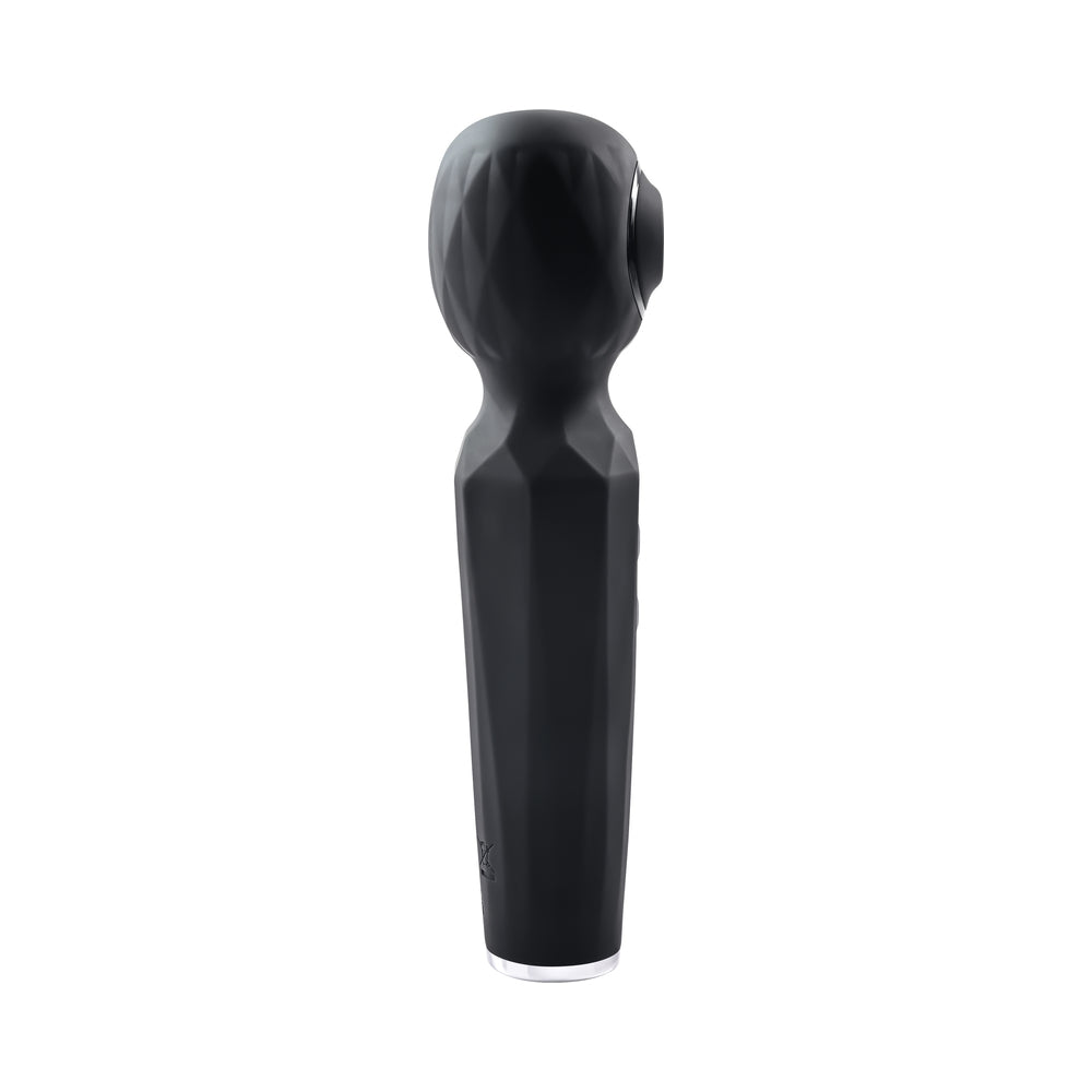 EVOLVED - RAINBOW SUCKER LIGHT-UP RECHARGEABLE DUAL-FUNCTION SILICONE SUCTION WAND VIBRATOR BLACK