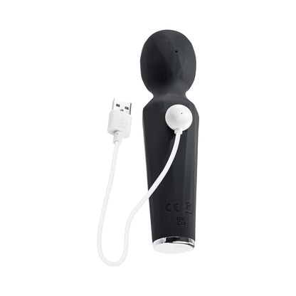 EVOLVED - RAINBOW SUCKER LIGHT-UP RECHARGEABLE DUAL-FUNCTION SILICONE SUCTION WAND VIBRATOR BLACK