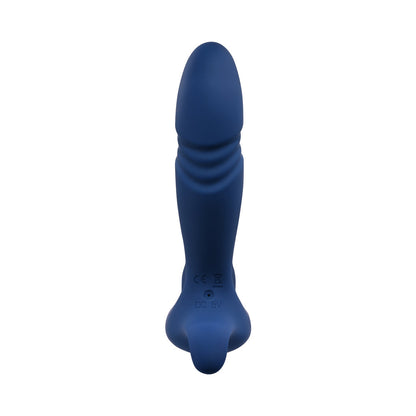 GENDER X TRUE BLUE RECHARGEABLE THRUSTING SILICONE VIBRATOR BLUE