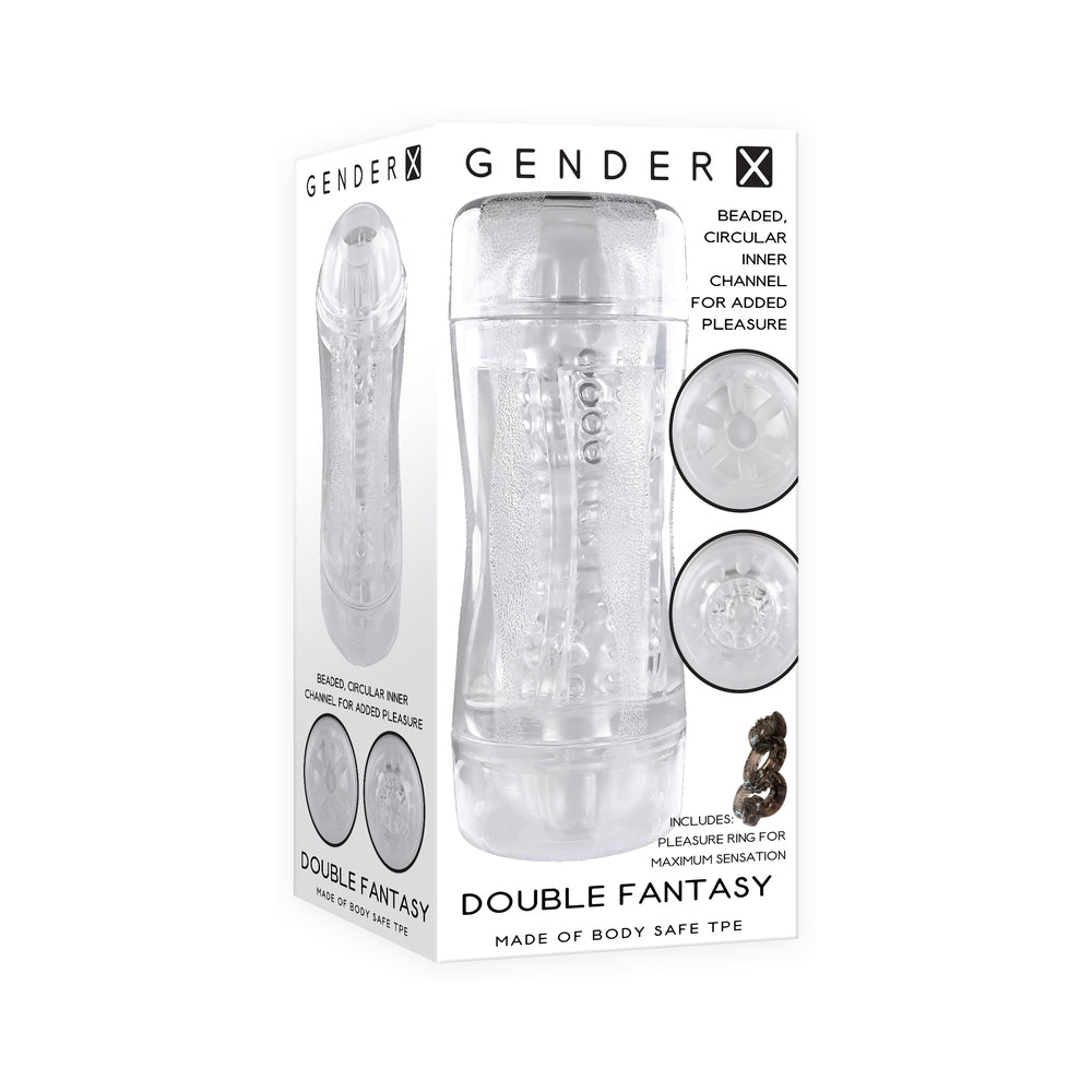 GENDER X - DOUBLE FANTASY DUAL ENTRY STROKER CLEAR