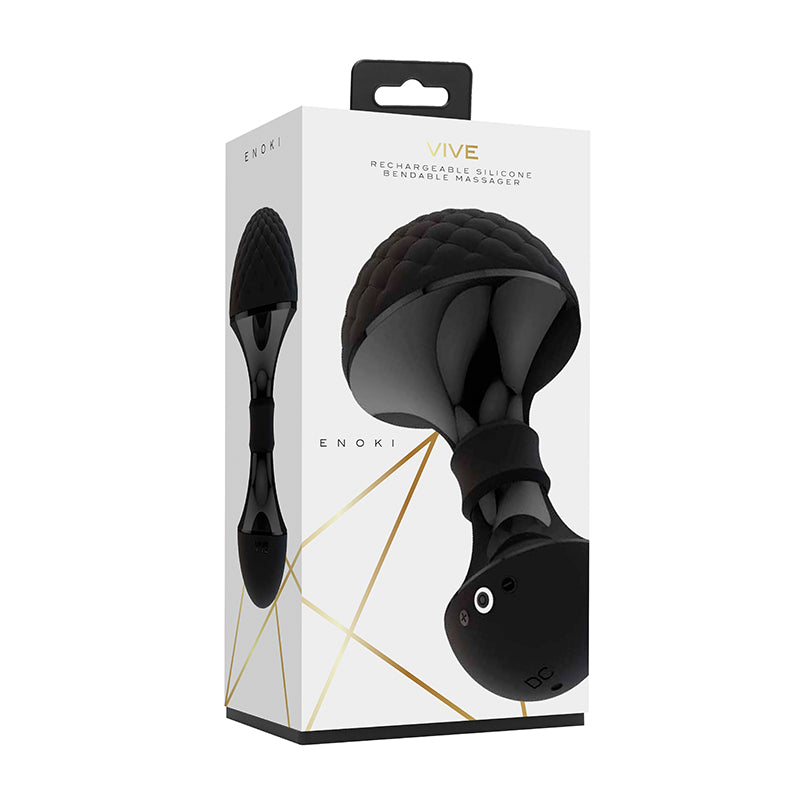 VIVE ENOKI RECHARGEABLE BENDABLE SILICONE MASSAGER BLACK