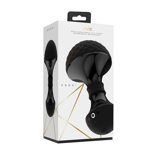 VIVE ENOKI RECHARGEABLE BENDABLE SILICONE MASSAGER BLACK
