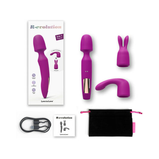 LOVELY PLANET - VIBRATEUR À BAGUETTE 3-EN-1 RECHARGEABLE LOVE TO LOVE R-EVOLUTION SWEET ORCHID