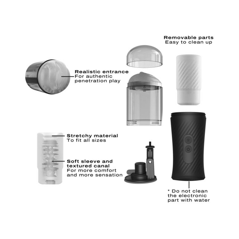 DORCEL THRUST BLOW RECHARGEABLE THRUSTING VAGINAL MASTURBATOR WITH REMOVEABLE SUCTION CUP