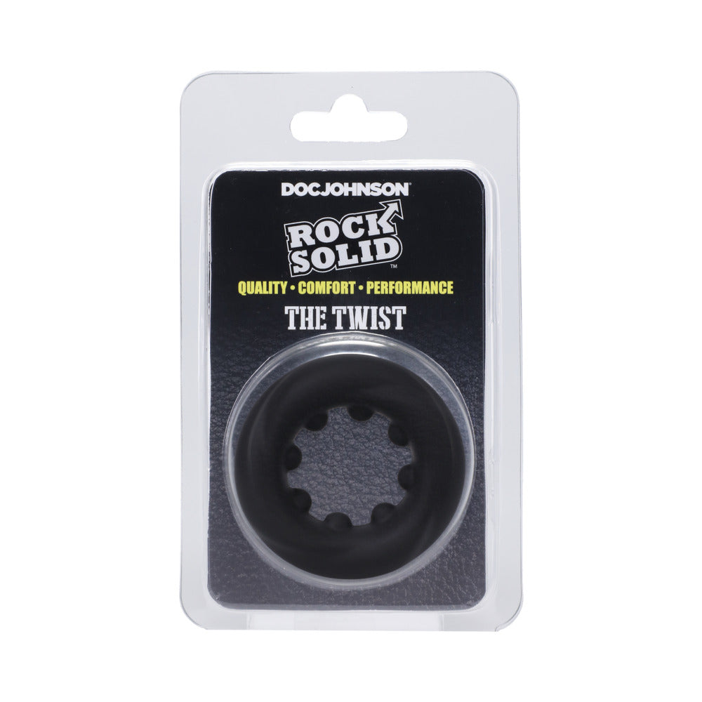 ROCK SOLID THE TWIST SILICONE C-RING BLACK