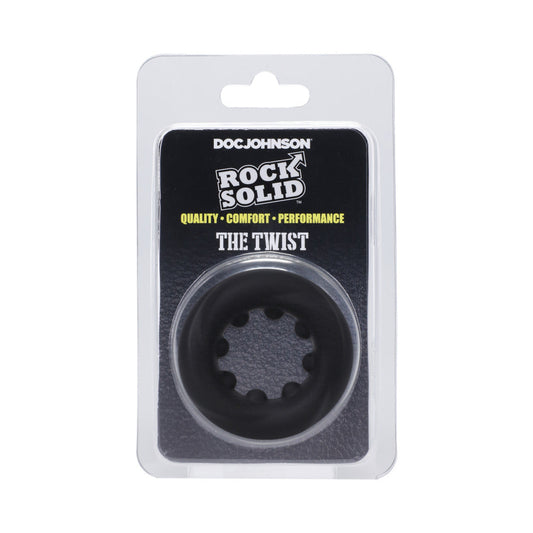 ROCK SOLID THE TWIST SILICONE C-RING BLACK