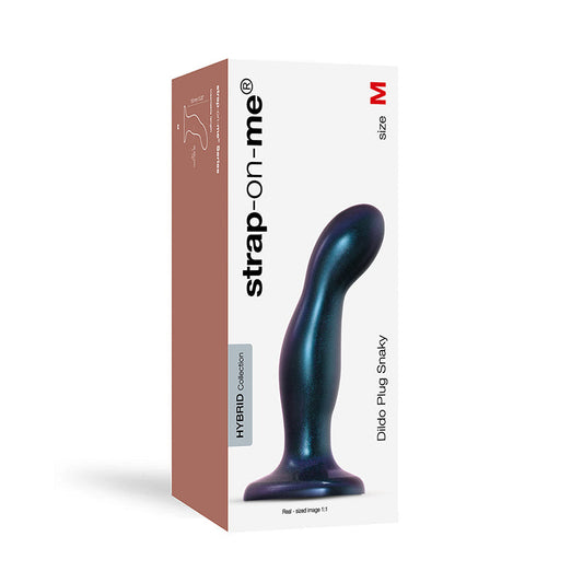 STRAP-ON-ME DILDO PLUG SNAKY METALLIC BLUE MEDIUM