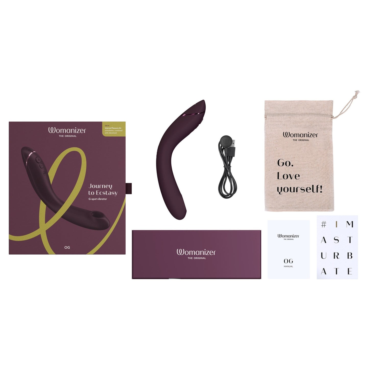 WOMANIZER - OG RECHARGEABLE G-SPOT PLEASURE AIR STIMULATOR AUBERGINE