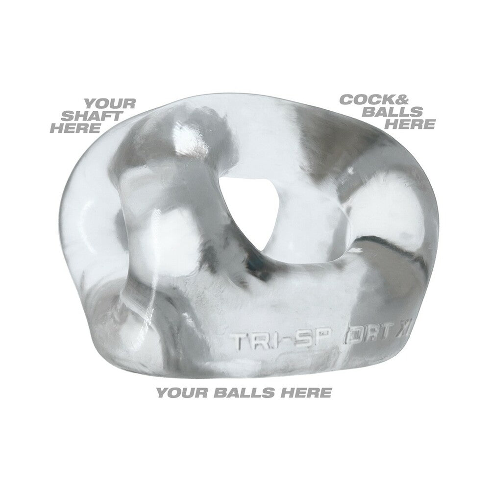 OXBALLS TRI-SPORT XL THICKER 3-RING SLING CLEAR