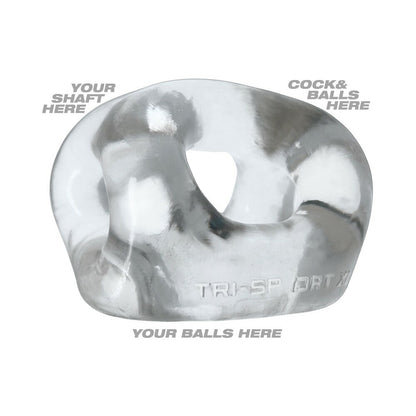 OXBALLS TRI-SPORT XL THICKER 3-RING SLING CLEAR
