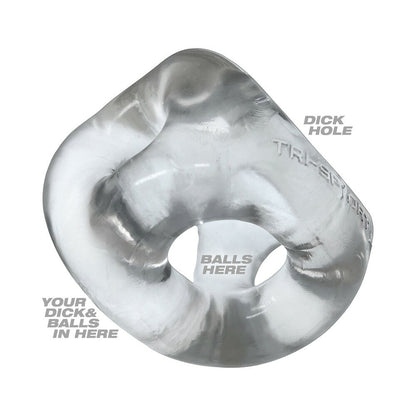 OXBALLS TRI-SPORT XL THICKER 3-RING SLING CLEAR