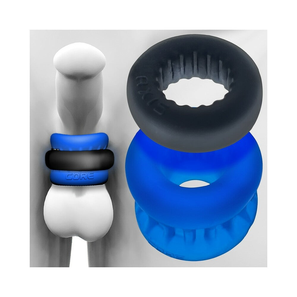 OXBALLS ULTRACORE CORE BALLSTRETCHER WITH AXIS RING BLUE ICE