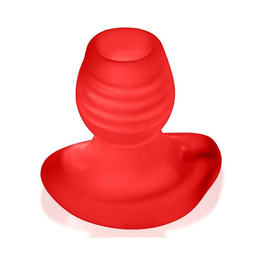 OXBALLS GLOWHOLE-2 HOLLOW BUTTPLUG WITH LED INSERT LARGE RED MORPH