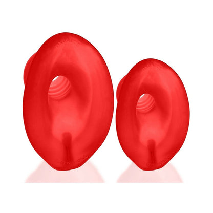 OXBALLS GLOWHOLE-2 HOLLOW BUTTPLUG WITH LED INSERT LARGE RED MORPH