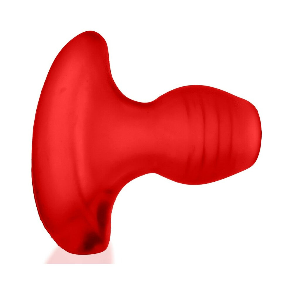 OXBALLS GLOWHOLE-2 HOLLOW BUTTPLUG WITH LED INSERT LARGE RED MORPH