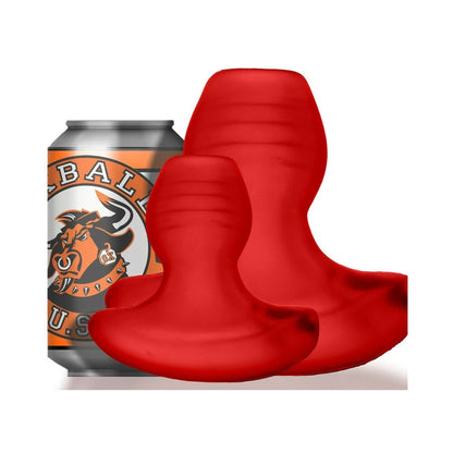 OXBALLS GLOWHOLE-2 HOLLOW BUTTPLUG WITH LED INSERT LARGE RED MORPH